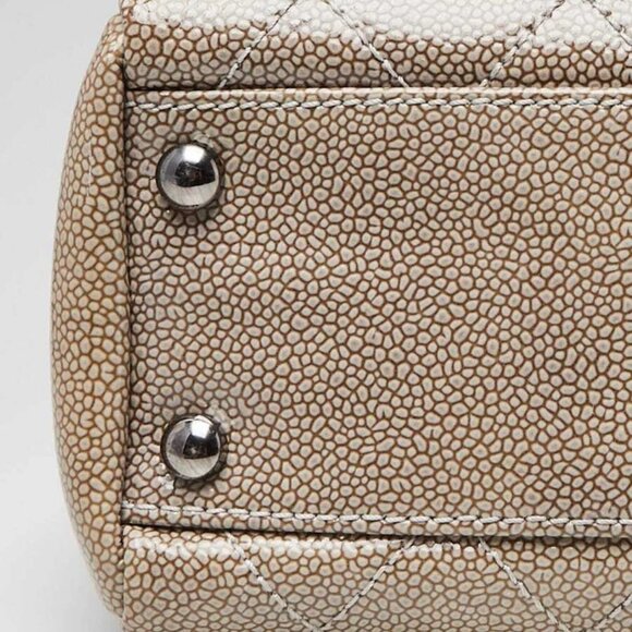 Chanel Beige Quilted Patent Caviar Leather Petite Reissue Shopping Tote Bag - Picture 6 of 12